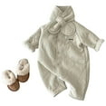 thumbnail image 1 of VNKIDY Boys Bodysuits Winter Baby Plush Lined Jumpsuit Warm Onesie Romper Full Sleeve Long Pants One Piece Romper Soft Outwear Cozy Jumpsuit, 1 of 3
