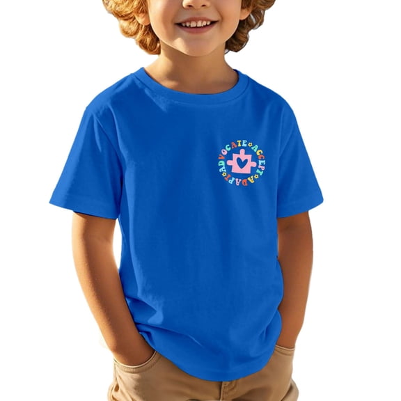 VNKIDY Boys Girls Kids Casual Fashion Pattern TShirts Cartoon Print Short Sleeve Crewneck Loose Fit Tees For Daily Outdoor Activities Blue 11-12 Years