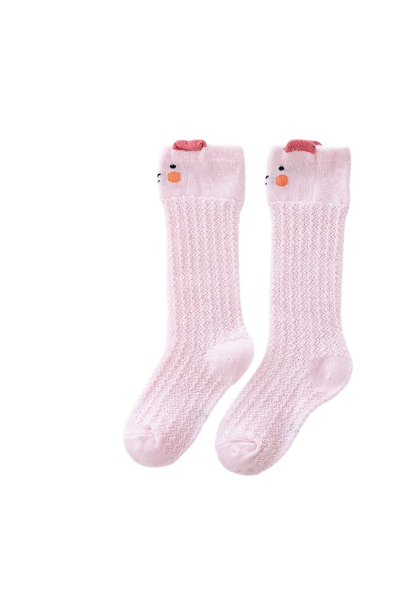 Boys Girls Socks Kids Knee High Socks With Cartoon Animal Faces Waffle Knit Soft Comfortable Footwear For Daily Casual Activities Casual Socks