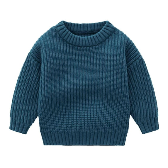 VNKIDY Boys Girls Sweaters Toddlers Kids Solid Color Cable Knit Sweater Long Sleeve Crewneck Loose Fit Jumper For Autumn Winter Stylish Knitwear