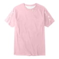 thumbnail image 1 of VNKIDY Boys Girls TShirts Unisex Kids Valentines Heart Graphic Tees Lightweight Short Sleeve Crewneck Loose Fit Top For Holiday Casual Daily Wear Cozy Top Pink 10-11 Years, 1 of 4