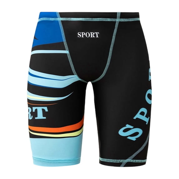 VNKIDY Boys Kids Athletic Swim Jammers With Shark Surf Print Quick Dry Knee Length Swim Shorts For Training Water Activities Soft Swimwear