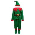 thumbnail image 1 of VNKIDY Boys Outfit Christmas Kids Elf Fancy Dress Set Green Long Sleeve Crewneck Top With Red Trim Matching Pants Elf Hat Shoes For Santa Party Wear Fashionable Sets, 1 of 3