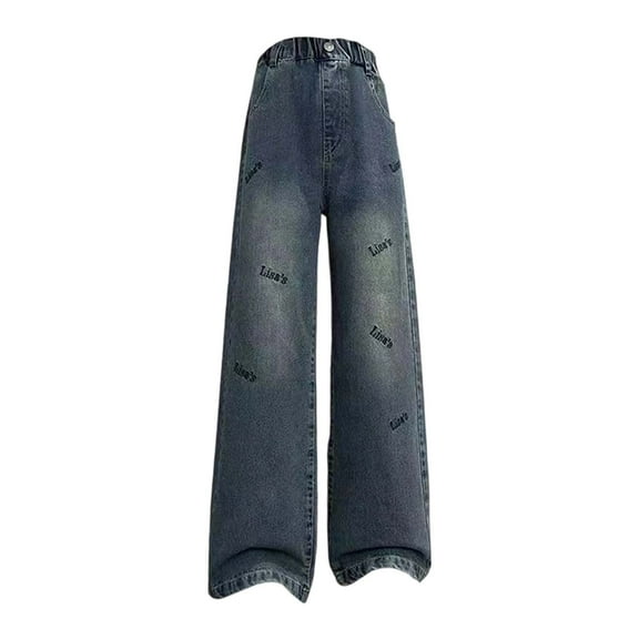 VNKIDY Boys Pants Kids Jeans Straight Leg Pants For Girls Soft Comfortable Stretch Denim Trousers Casual Loose Fit Flared Bootcut For Teen Youth Daily Wear Casual Trousers