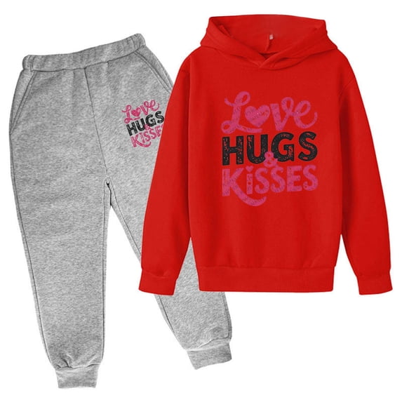 VNKIDY Boys Set Autumn Winter Kids Pullover Pants Set Cartoon Printed Long Sleeve Hooded Tops With Pants For Outdoor Wear Trendy Clothes Sets