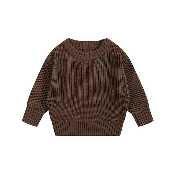 VNKIDY Boys Sweaters Toddler Kids Minimalist Style Knitted Sweater Solid Color Crewneck Long Sleeve Loose Fit Sweater For Baby Casual Daily Comfortable Wear Warm Knitwear