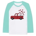 thumbnail image 1 of VNKIDY Boys TShirts Kids Cartoon Valentines Graphic Prints Tees Long Sleeve Crewneck Loose Fit Pullover For Holiday Casual Daily Wear Adorable Top Light Green 11-12 Years, 1 of 2