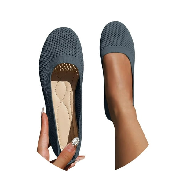 VNKIDY Classic Women Shoes Ballerina On Shoes Non- Knitted Trainers Comfortable Breathable Summer Sporty Flat Shoes Comfort Solid Color Autumn Shoes