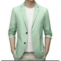 VNKIDY Comfortable Men Jackets Summer Fall Men's Lightweight Summer Blazers & Suit Jackets Casual Stretch Slim Fit Button Sports Coats Solid Color