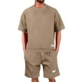 thumbnail image 1 of VNKIDY Comfortable Men Outfits Sets Men's Outfits Sets For Casual Wear Lightweight Breathable Summer Relaxed Fit Style With Two Piece Design Comfortable And Versatile Ensemble Solid Color Autumn, 1 of 6