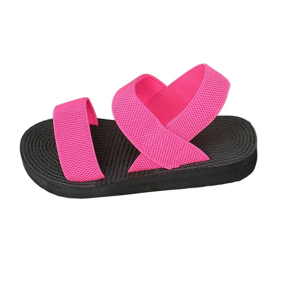 VNKIDY Comfortable Women Shoes Shoes Summer Fashion Beach Sandals Solid Color Mesh Elastic Band Wedge Sandals Autumn Footwear