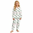 thumbnail image 1 of VNKIDY Girl's Homewear Outfit Kids Christmas Print Nightwear Set Long Sleeve Crewneck Top Elastic Waist Pants Relaxed Fit Homewear For Casual Daily Home Relaxation Activities Trendy Set, 1 of 6