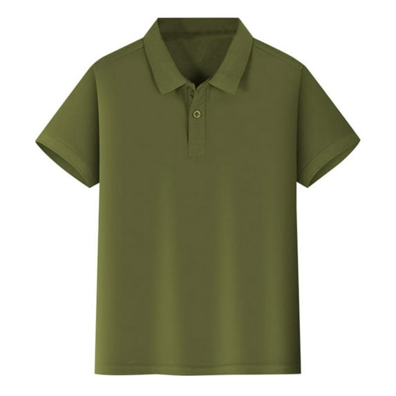 VNKIDY Girl's Polo Shirt Kids Casual Solid Color Button Closure Shirt Short Sleeve Lapel Tee Shirt For Spring Summer Daily Wear Versatile Top