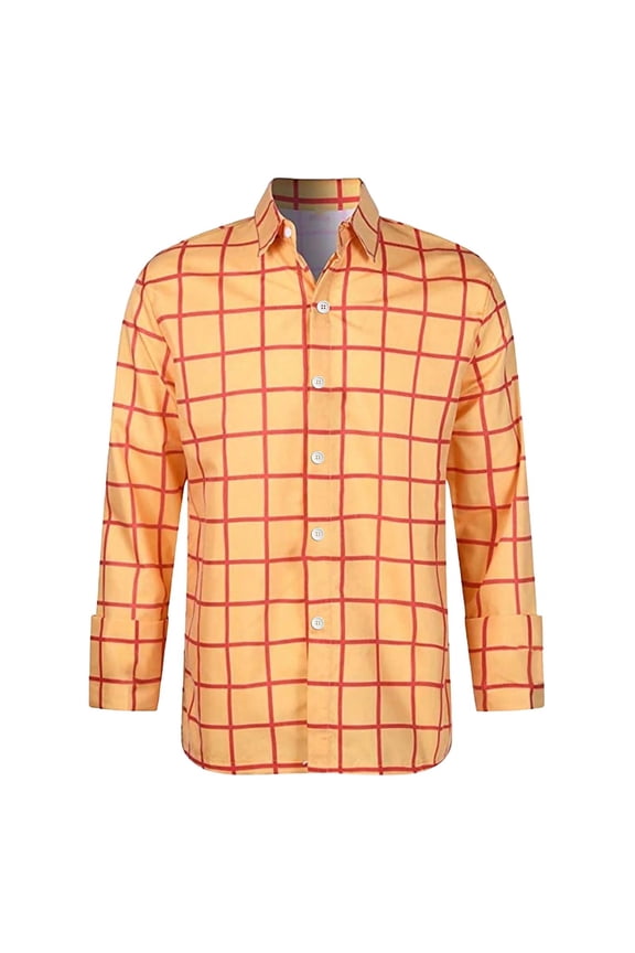 Girl's Shirt Kids Grid Pattern Button Front Shirt Long Sleeve Lapel Relaxed Fit Top For Casual Daily Wear Stylish Top