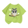 thumbnail image 1 of VNKIDY Girl's T-Shirt Kids Owl Graphic Tees Short Sleeve Crewneck Loose Fit Tee Shirt For Children Casual Daily Wear, 1 of 4