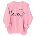 thumbnail image 1 of VNKIDY Girls Boys Kids Valentine's Day Sweatshirt Minimalist Letter Heart Pattern Prints Long Sleeve Crewneck Loose Fit Pullover For Daily Casual Holiday Outdoor Activities Cozy Top, 1 of 2