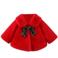 thumbnail image 1 of VNKIDY Girls Coat Baby Toddler Winter Plush Solid Color Thermal Coat With Bow Detials Long Sleeve Button Down Lapel Jacket For Cold Weather Fashionable Outerwear, 1 of 9