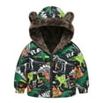 thumbnail image 1 of VNKIDY Girls Coat Kids Children Cartoon Prints Fuzzy Edge Hooded Jacket Winter Long Sleeve Zipper Thermal Coat For Outdoor Wear Leisure Outerwear, 1 of 6