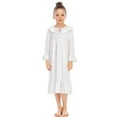 thumbnail image 1 of VNKIDY Girls Homewear Outfit Kids Ruffled Collar Nightgown Set Long Sleeve Loose Fit Soft Comfortable Homewear For Casual Daily Home Relaxation Activities Casual Top, 1 of 9