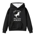 thumbnail image 1 of VNKIDY Girls Hoodies & Sweatshirts Winter Warm Pullover With Pocket Cute Horse Print Casual Long Sleeve Hooded Sweatshirt For Kids, 1 of 4