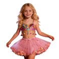 thumbnail image 1 of VNKIDY Girls Kids Elastic Waist Fluffy Tulle Tutu Skirt With Multicolored Pom Pom Trim For Holiday Party Wear Pink 1-2 Years, 1 of 6