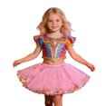 thumbnail image 1 of VNKIDY Girls Kids Elastic Waist Fluffy Tulle Tutu Skirt With Multicolored Pom Pom Trim For Holiday Party Wear Red 3-4 Years, 1 of 4