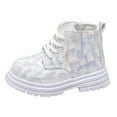 thumbnail image 1 of VNKIDY Girls Kids Iridescent Sequin Ankle Boots Lace Up Shiny Traction Sole Shoes For Casual Daily Wear Party Activities Adorable Footwear, 1 of 4