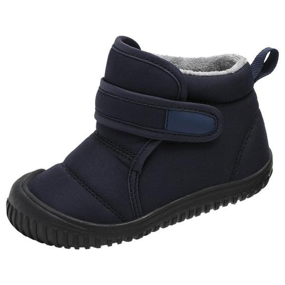 VNKIDY Girls Kids Solid Color Ankle Boots Warm Plush Lined Durable Sole Shoes For Casual Daily Wear Outdoor Play Winter Activities Lovely Footwear