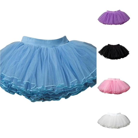 VNKIDY Girls Kids Solid Color Elastic High Waist Multi Layer Fluffy Tulle Mini Skirt Lightweight Ballet Dance Performance Tutu Skirt For Child Versatile Bottoms 3-4 Years