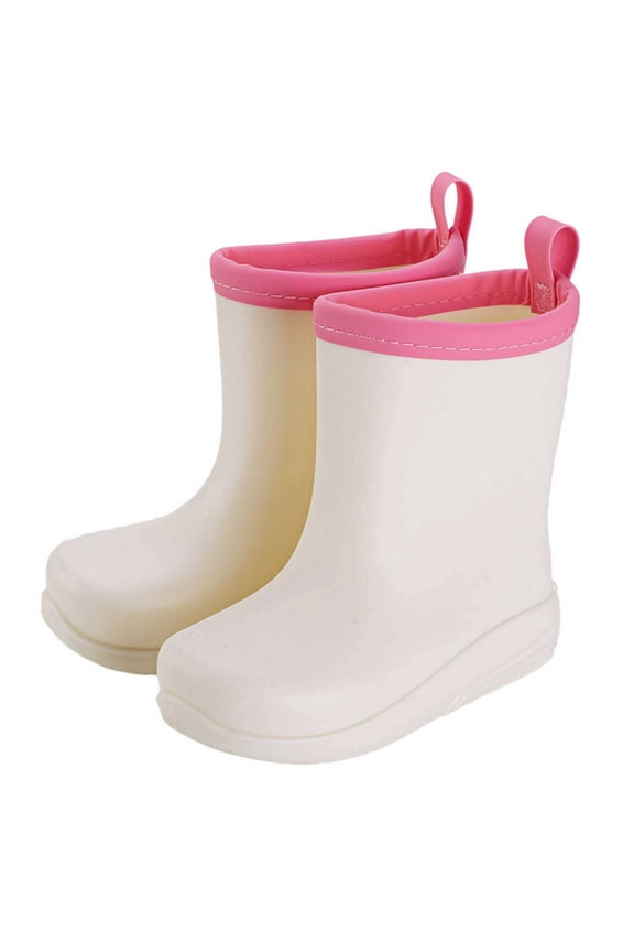 Girls Kids Solid Color Rain Boots Light Waterproof Anti Skid Shoes For Rainy Weather Outdoor Casual Daily Activities Stylish Footwear