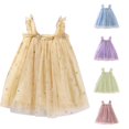 thumbnail image 1 of VNKIDY Girls Kids Square Neck Ruffle Thin Strap Floral Embroidery Tulle Swing Dress Daily Summer Princess Tutu Dress For Child 12-18 Months, 1 of 4