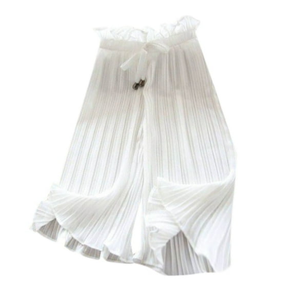 VNKIDY Girls Pants Children Kids Spring Autumn Solid Color Wide Leg Pants Loose Elastic Waisted Trousers For Outdoor Wear Stylish Trousers