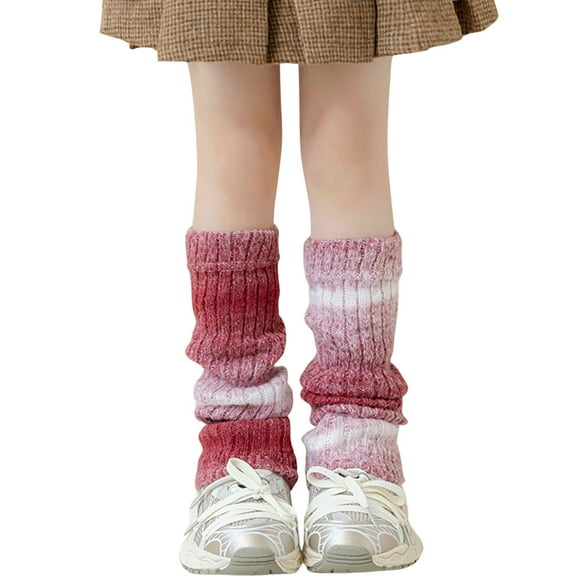 VNKIDY Girls Socks Kids Slouchy Knee High Socks Multiple Gradient Color Soft Knit Stylish Loose Fit Footwear For Daily Casual Activities Cozy Socks