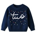 thumbnail image 1 of VNKIDY Girls Sweaters Baby Girls Boys Knitted Sweater With Lettering Colorful Sprinkle Embroidery Long Sleeve Crew Neck Pullover For Toddlers Relaxed Fit Knitwear, 1 of 7