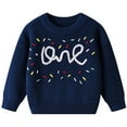 thumbnail image 1 of VNKIDY Girls Sweaters Kids Cute Style Knitted Sweater Solid Color Crewneck Long Sleeve Jumper With Letter Embroidery Colorful Sprinkles For Children Casual Daily Wear Fashionable Knitwear, 1 of 8