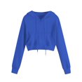 thumbnail image 1 of VNKIDY Girls Sweatshirts Autumn Solid Color Long Sleeve Solid Color Pullover With Hood Drawstring Pocket Sports Hoodie For Daily Wear Fashionable Tops, 1 of 4