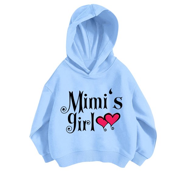 VNKIDY Girls Sweatshirts Fall Winter Street Style Kids Stylish Hoodie With Letter Heart Graphic Long Sleeve Hooded Loose Fit Pullover For Casual Daily Wear Cozy Tops
