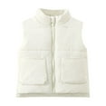 thumbnail image 1 of VNKIDY Girls Tees Boys Girls Children Winter Spring Thick Warm Fashionable Clothes Sleeveless Zipper Vest Lovely Tops, 1 of 4