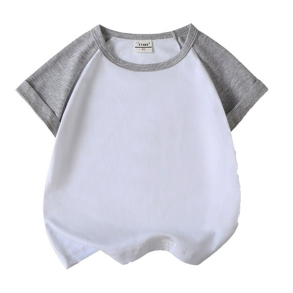 VNKIDY Girls Tees Crewneck Child T shirt Raglan Shirt Baseball Tee T Shirt Short Sleeve Solid Color Shirts Cozy Tops