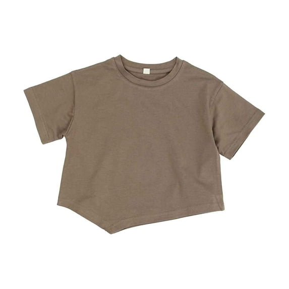 VNKIDY Girls Tees Crewneck Toddler Boys Girls Short Sleeve Summer Casual Tops Beach Holiday Solid Color Shirts T Shirt Fashionable Tops