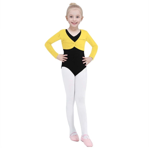 VNKIDY Girls Tops Crewneck Toddler Girls Long Sleeve Solid Color Blouse Ballet Wrap Tops Velvet Dance Dress Cover Up Classic Tops