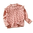 thumbnail image 1 of VNKIDY Girls Tops Kids Toddler Ruffled Long Sleeve Top With Floral Print Crewneck Loose Fit Pullover For Casual Daily Wear Sweet Fashion Styles, 1 of 3