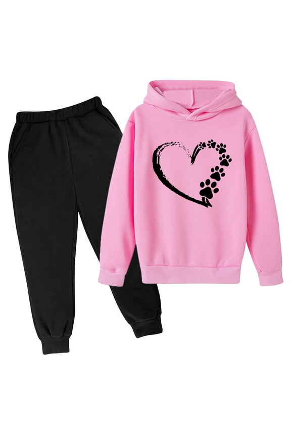 Hoodie Sets For Teen Girls Sweatsuits 2 Piece Outfits Sets Oversized Hoodie And Sweatpants Sets Preppy Clothes Sets Boho