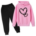 thumbnail image 1 of VNKIDY Hoodie Sets For Teen Girls Sweatsuits 2 Piece Outfits Sets Oversized Hoodie And Sweatpants Sets Preppy Clothes Sets Relaxed Fit, 1 of 2