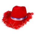 thumbnail image 1 of VNKIDY Independence Day Cowboy Hat With Us Flag Band Feather Trim Western Style Cowgirl Hat For Fourth Of July Party Festive Events Versatile Hat, 1 of 3