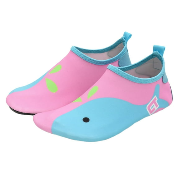 VNKIDY Kids Beach Sneakers Children Cartoon Prints Fashion Soft Beach Shoes Anti Ski8d Sole Water Shoes For Boys Girls Outdoor Activities Fashionable Footwear