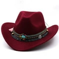 thumbnail image 1 of VNKIDY Kids Caps Children Striking Solid Color Cowboy Hat Embellished With Colorful Beaded Band Intricate Braided Details For Fashion Statement Cozy Headwear, 1 of 3