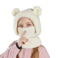 thumbnail image 1 of VNKIDY Kids Caps Children Winter Warm Knitted Hat With Cute Animals Ears Design Solid Color Full Face Cover Cozy Hooded Beanie For Boys Girls Stylish Headwear, 1 of 4