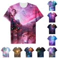 thumbnail image 1 of VNKIDY Kids Crew Round Neck Regular Short Sleeve Galaxy Starry Sky Print T-Shirt Soft Loose Summer Casual Basic Tee Tops For Boys Girls Soft Tops D 4-5 Years, 1 of 3
