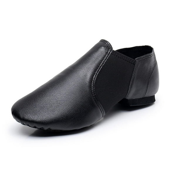 VNKIDY Kids Dance Shoes Unisex Black Flexible ComFortable Leather Jazz Dance Shoes Ideal For Children Toddlers Dance Practice PerFormances Stylish Footwear